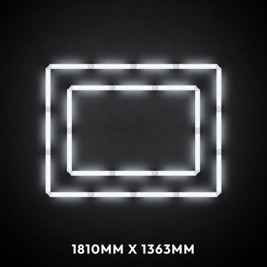 Twin Border LED Lighting Grid switched on, 1810 x 1363mm overall
