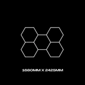 5pc Hexagon Grid - Standard 1680mm x 2425mm 1