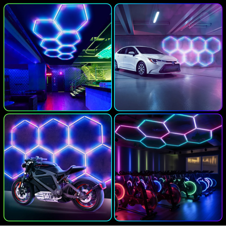 1pc Hexagon LED RGB Lighting Grid