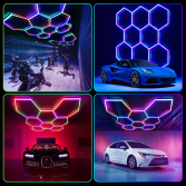 2pc Hexagon LED RGB Lighting Grid