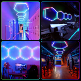 2pc Hexagon LED RGB Lighting Grid