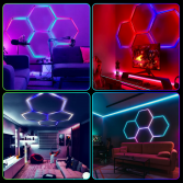 4pc Hexagon LED RGB Lighting Grid