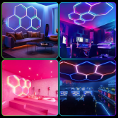 5pc Hexagon LED RGB Lighting Grid