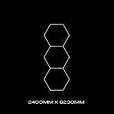 3pc Hexagon Grid