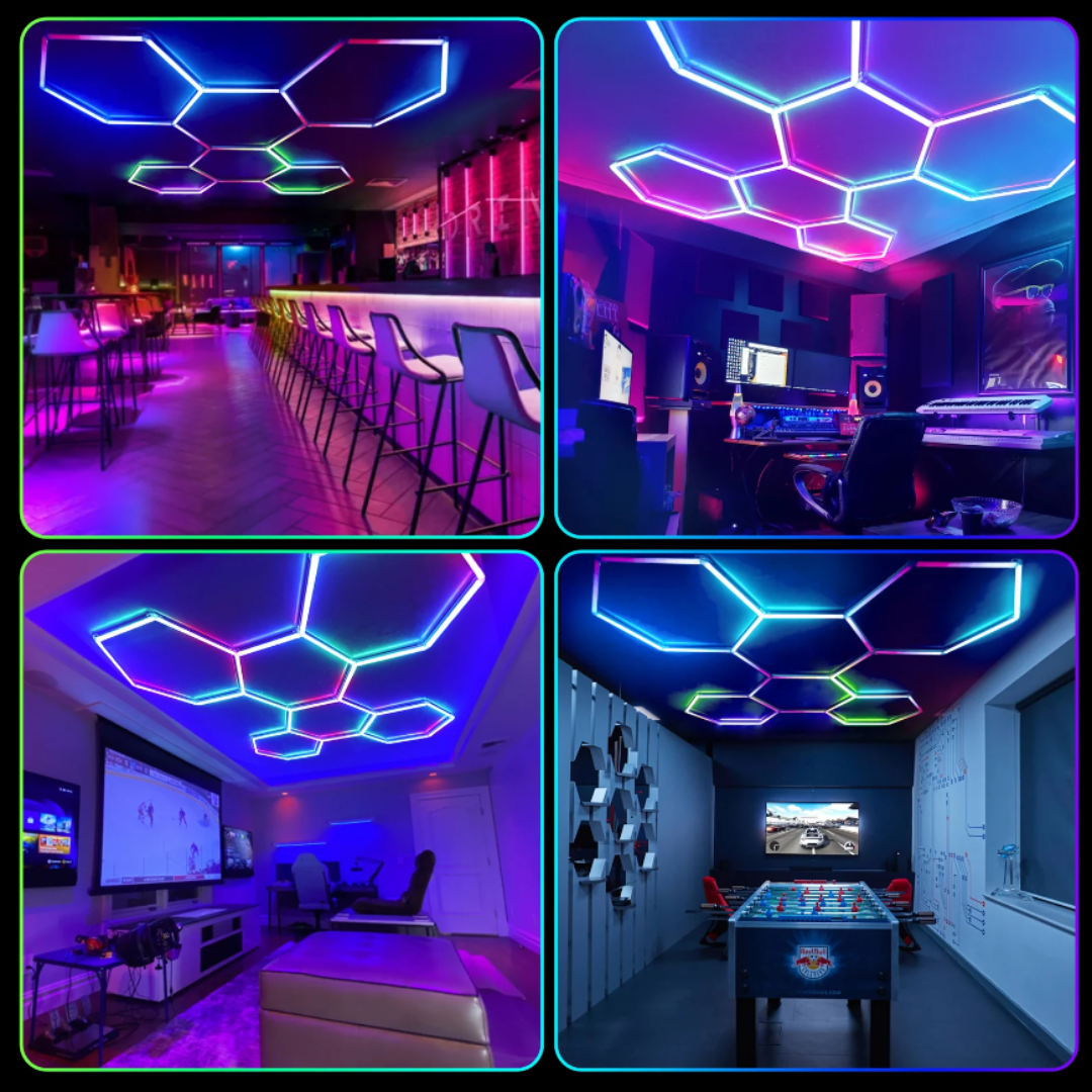 7pc Hexagon LED RGB Lighting Grid