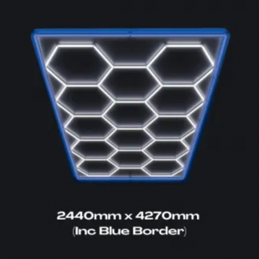 14pc Hexagon LED Lighting Grid & Blue Border