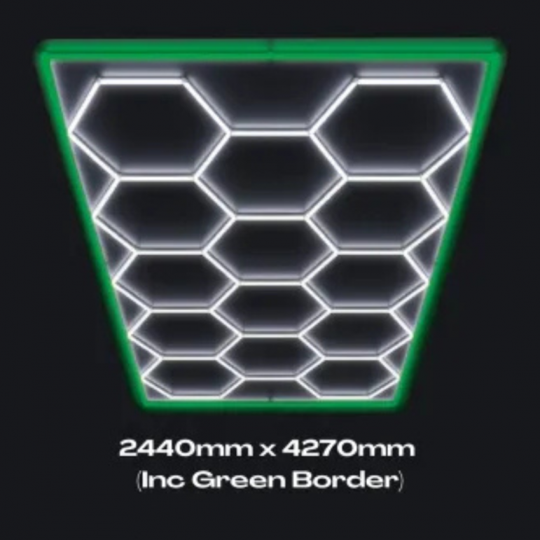 14pc Hexagon LED Lighting Grid & Green Border
