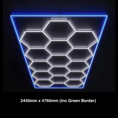 15pc Hexagon LED Lighting Grid & Blue Border