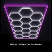 15pc Hexagon LED Lighting Grid & Pink Border