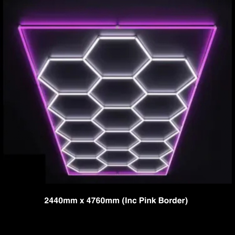 15pc Hexagon LED Lighting Grid & Pink Border