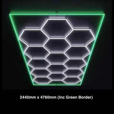 15pc Hexagon LED Lighting Grid & Green Border