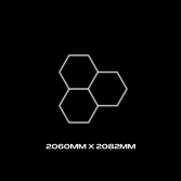 3pc LED Hexagon Grid Design
