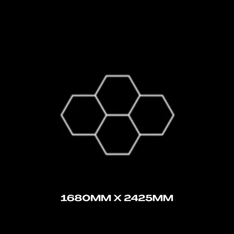 4pc Hexagon Grid Design LED Lighting