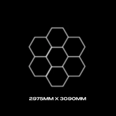 7pc Hexagon Grid LED