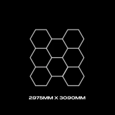 8pc Hexagon LED Grid