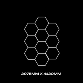 10pc Hexagon Grid - Large 2975mm x 4120mm 1