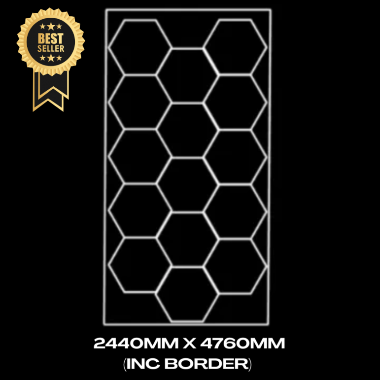 15pc Hexagon LED Grid & Border
